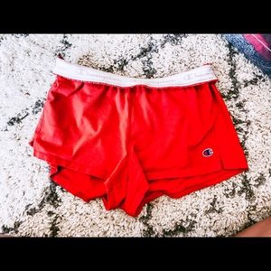 Red champion shorts